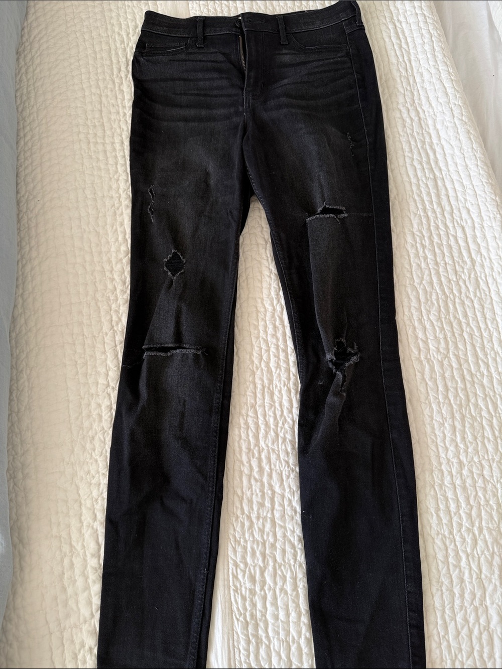 Vintage Hollister Women’s Black Distressed Skinny Jeans